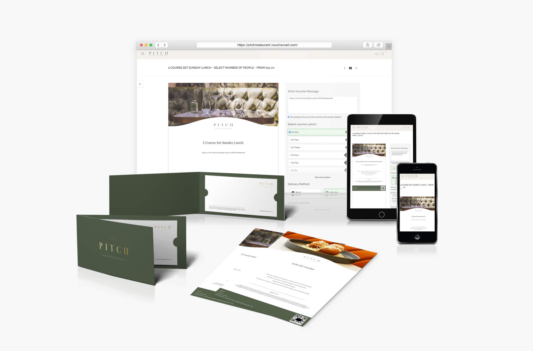 Pitch restaurant website and vouchers